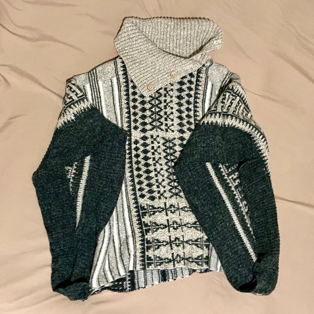 Yaira Artesanias West Pattern Wool Cloak Cardigan Sweater Size 0